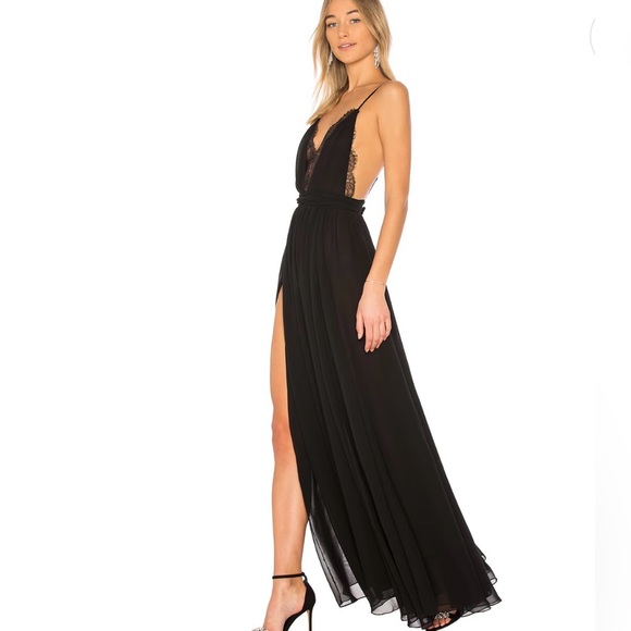 Michael Costello x Revolve Justin Gown in Black - NWT - Picture 2 of 8